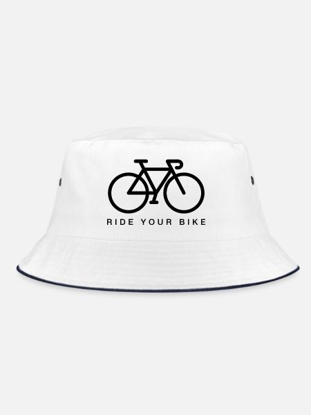 Bicycle - Ride your bike - Bucket Hat - Weiß/Navy