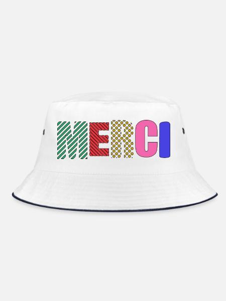 Vielen Dank - Bucket Hat - Weiß/Navy - Vorne