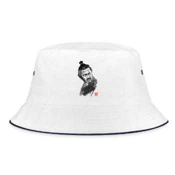 Toshiro Mifune: ein großer japanischer Schauspieler - Bucket Hat - Weiß/Navy - Vorne