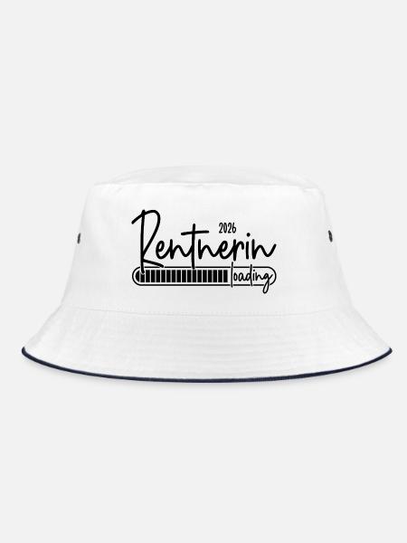 Rentnerin 2026 Loading - Bucket Hat - Weiß/Navy - Vorne