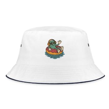 Pool Day - Bucket Hat - white/navy - Front