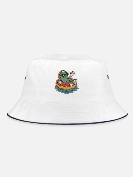 Pool-Day - Bucket Hat - Weiß/Navy