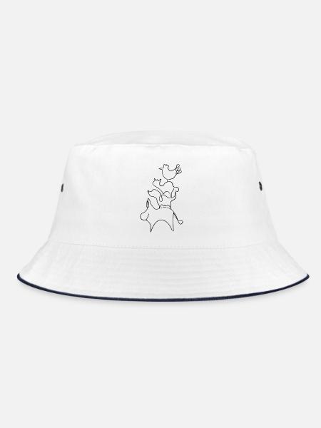 Bremer Stadtmusikanten Linien - Bucket Hat - Weiß/Navy