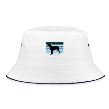 Grand Anglo Français Tricolore Hundesilhouette - Bucket Hat - Weiß/Navy - Vorne