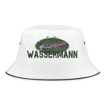 Wassermann Sternzeichen Wassermann - Bucket Hat - Weiß/Navy - Vorne