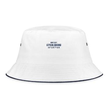 Spiekeroog Koordinaten Nordsee - Bucket Hat - Weiß/Navy - Vorne