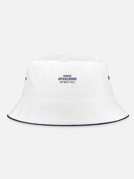 Spiekeroog Koordinaten Nordsee - Bucket Hat - Weiß/Navy