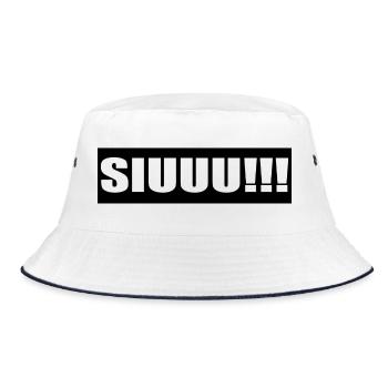 Stylish SIUUU!!! - Bucket Hat - Weiß/Navy - Vorne