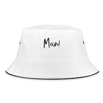 Moin Hamburg Plattdeutsch - Bucket Hat - Weiß/Navy - Vorne