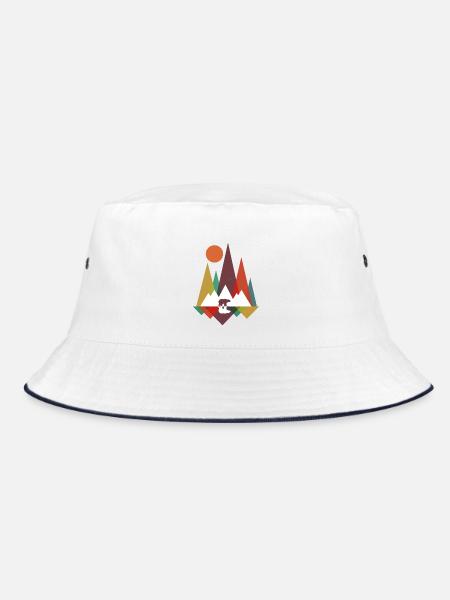 Bär in den Bergen - Bucket Hat - Weiß/Navy