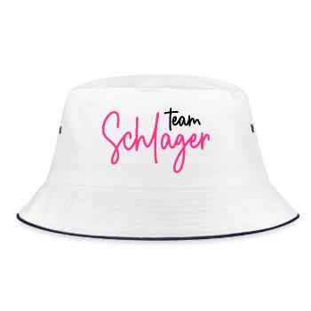 Team Schlager - Schlagerparty - Schlagermusik - Bucket Hat - Weiß/Navy - Vorne