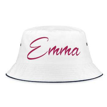Emma - Bucket Hat - Weiß/Navy - Vorne