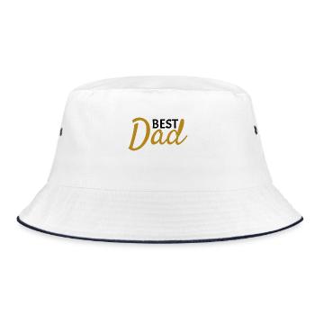 Best Dad - Bucket Hat - Weiß/Navy - Vorne