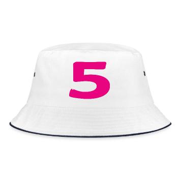 5. 5 JAHRE. 5-JÄHRIGES JUBILÄUM. 5-JÄHRIGES JUBILÄUM. 5. - Bucket Hat - Weiß/Navy - Vorne
