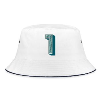 1. 1 JAHR. 1. JAHRESTAG - Bucket Hat - Weiß/Navy - Vorne