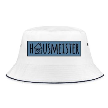 Hausmeister - Bucket Hat - Weiß/Navy - Vorne