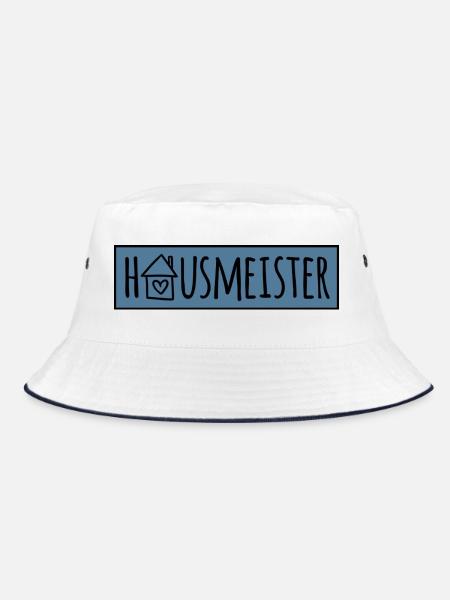 Hausmeister - Bucket Hat - Weiß/Navy - Vorne