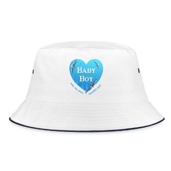 baby boy - Bucket Hat - Weiß/Navy - Vorne