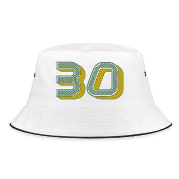 30 - Bucket Hat - white/navy - Front