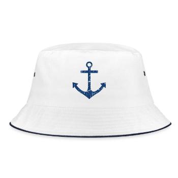 Anchor - Bucket Hat - white/navy - Front