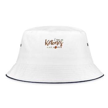 I Run On Ketones And Coffee Keto saying gift - Bucket Hat - white/navy - Front