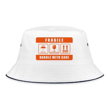 Panneau d’étiquette d’expédition Fragile Handle With Care - Bob - blanc/marine - Devant