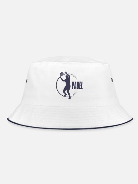 Padel Mannschaftslogo Padeltennis Padelspieler - Bucket Hat - Weiß/Navy