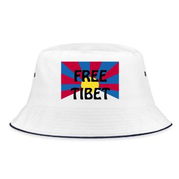 free tibet - Bucket Hat - Weiß/Navy - Vorne