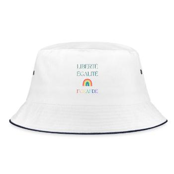 LIBERTÉ EGALITÉ FCKAFDÉ - Regenbogen Design FCKAFD - Bucket Hat - Weiß/Navy - Vorne
