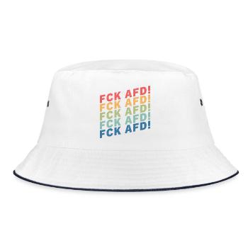 FCK AFD - Bucket Hat - Weiß/Navy - Vorne