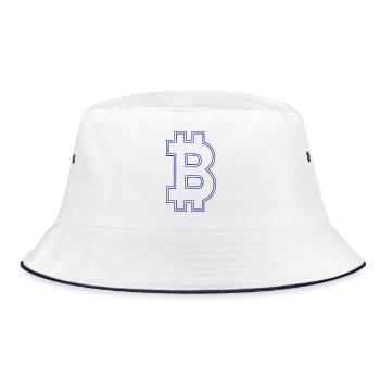 Bitcoin bitcoin BITCOIN Bitcoin - Bucket Hat - Weiß/Navy - Vorne