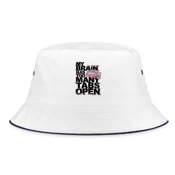 My Brain Has Too Many Tabs Open - Bucket Hat - white/navy - Front