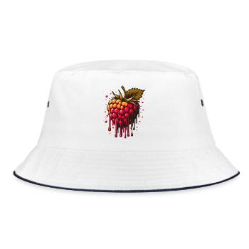Two-tone dripping raspberry - Bucket Hat - white/navy - Front