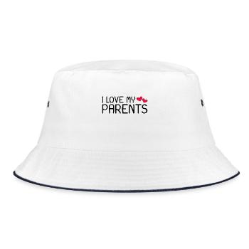 Ich liebe meine Eltern - Bucket Hat - Weiß/Navy - Vorne