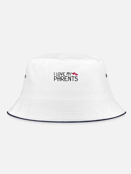 Ich liebe meine Eltern - Bucket Hat - Weiß/Navy