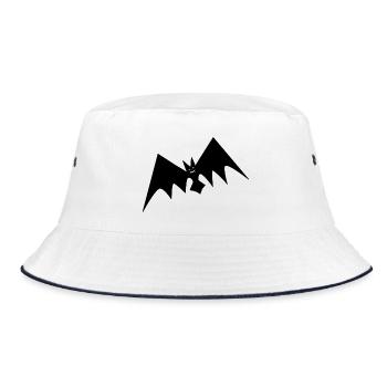 schwarze Fledermaus Fledermäuse Blutsauger Vampir - Bucket Hat - Weiß/Navy - Vorne