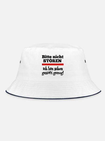 Bitte nicht stören! - Bucket Hat - Weiß/Navy