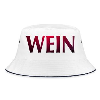 Wein - Bucket Hat - Weiß/Navy - Vorne