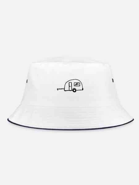 wohnwagen - Bucket Hat - Weiß/Navy