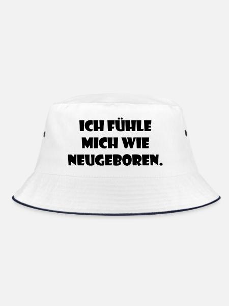 Wie neugeboren. - Bucket Hat - Weiß/Navy