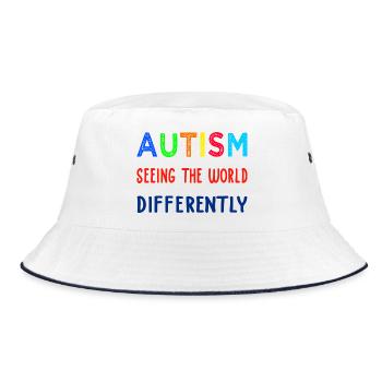 Autism Seeing Differently - Bucket Hat - white/navy - Front