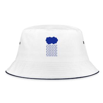 Bit Regen Wolke Informatiker - Bucket Hat - Weiß/Navy - Vorne