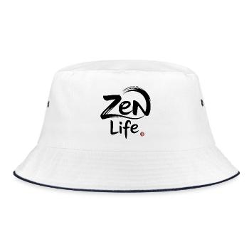 Zen-Leben: Frieden und Gleichgewicht - Bucket Hat - Weiß/Navy - Vorne
