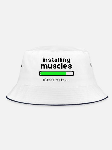 Aufbau von Muskeln - Bucket Hat - Weiß/Navy - Vorne