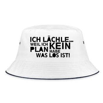 Ich lächle kein Plan - Bucket Hat - Weiß/Navy - Vorne