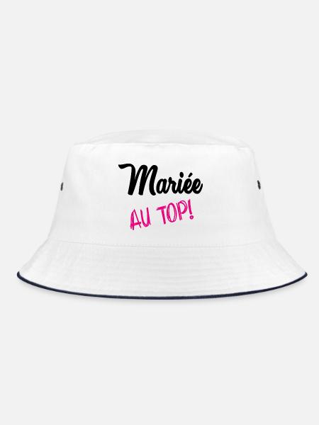 MARRIAGE - Bucket Hat - white/navy - Front