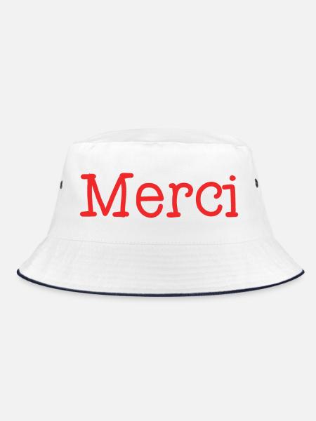 VIELEN DANK. DANKE. VIELEN DANK. JAHRESTAG. GEBURT. - Bucket Hat - Weiß/Navy