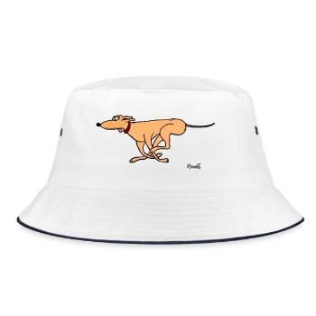 Ein junger Windhund, der geboren wurde, um zu laufen - Bucket Hat - Weiß/Navy - Vorne