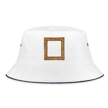 Goldener Bilderrahmen - Bucket Hat - Weiß/Navy - Vorne