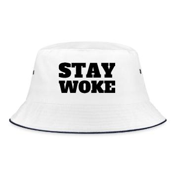 Stay Woke - Bucket Hat - Weiß/Navy - Vorne